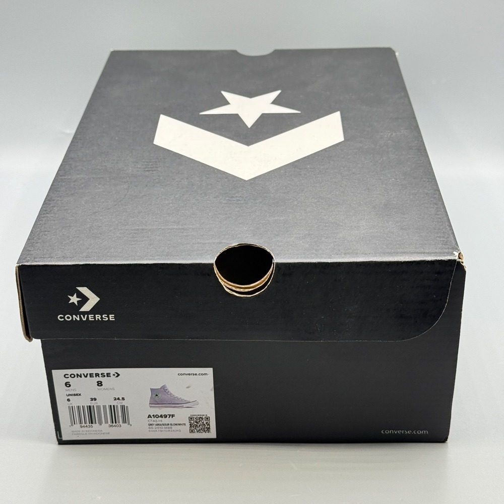 Converse Men's 6 Sneakers Grey Sour Glow Polyester Suede Hi Women's 8 A10497F - Picture 10 of 13